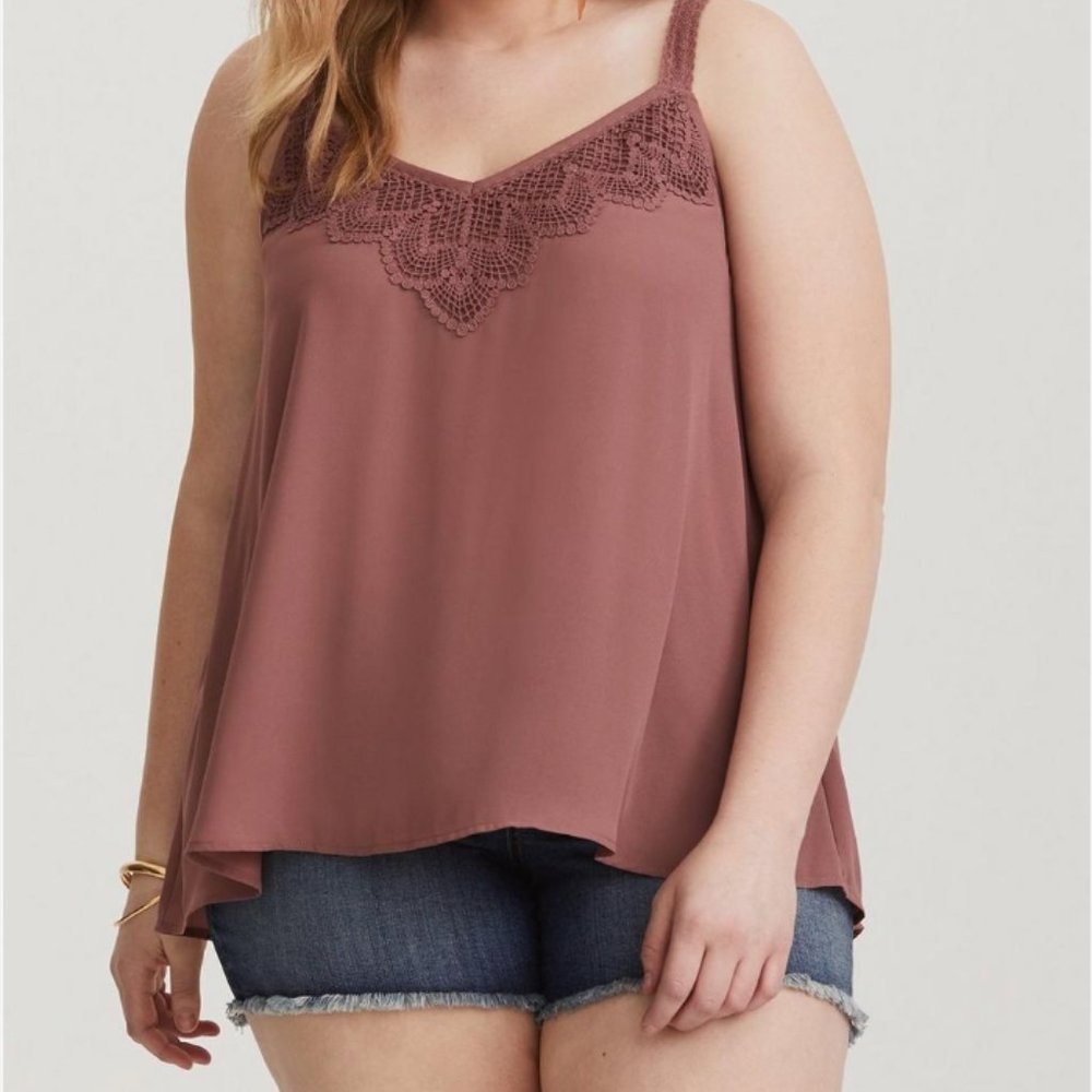 Torrid Dusty Rose Cami with lace